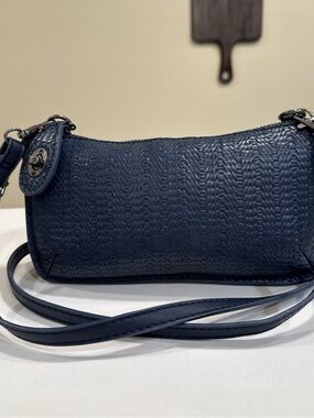 Joy Susan Navy Woven Mini Crossbody Bag